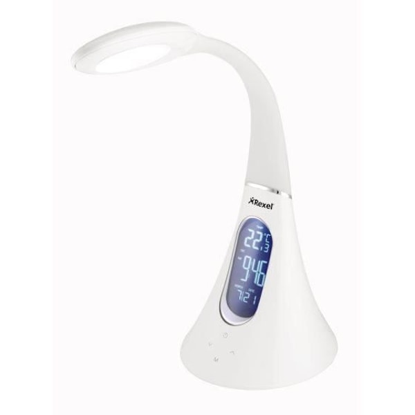 Skrivbordslampa - REXEL - ACTIVITA POD+ - LED - 5 ljusstyrkeregleringar - Flexibel arm Vit
