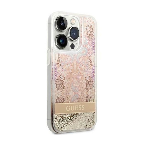 Guess Liquid Glitter Paisley - Fodral för iPhone 14 Pro Max (guld) - 3666339088491