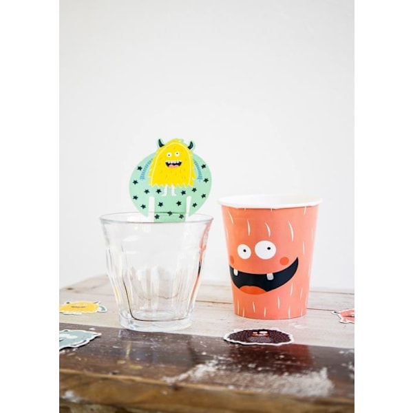 Engångsglas - engångskoppar Folat - 68346 - Monster Bash-koppar 250ml-6 styck, Multicolor