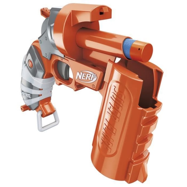 NERF - Fortnite - Flare Dart Blaster - 3 Nerf Mega AccuStrike Dart - Primerhandtag Vit, Blå, Röd