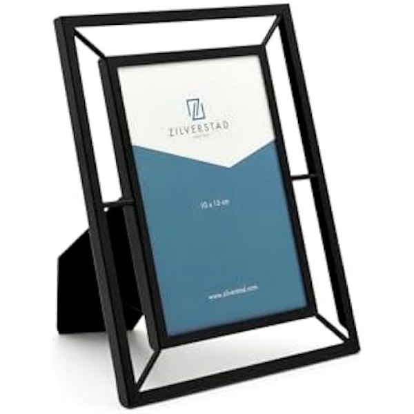 Ramar - Zilverstad - Prisma - 10x15 cm - Matt svart - Modern design Svart