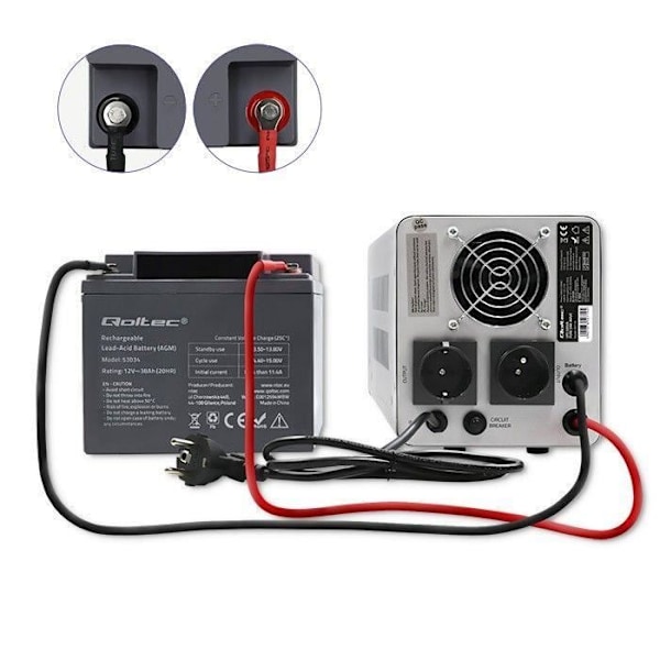 Qoltec avbrottsfri strömförsörjning Pure Sine Wave - 5901878507194