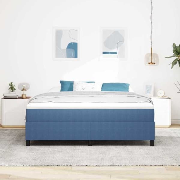vidaXL Plattformssängram Blå 180 x 200 cm 3337425