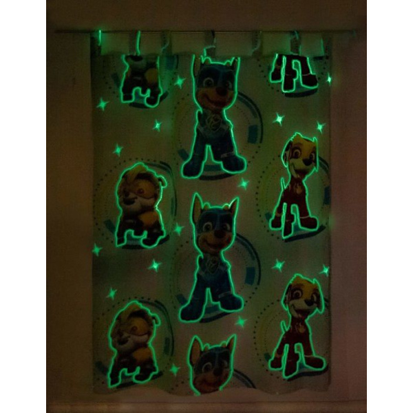 Gardin - dubbla gardiner Herding Paw Patrol Fosforescerande Gardin, 140 x 160 cm, Polyester, Glow in the Dark