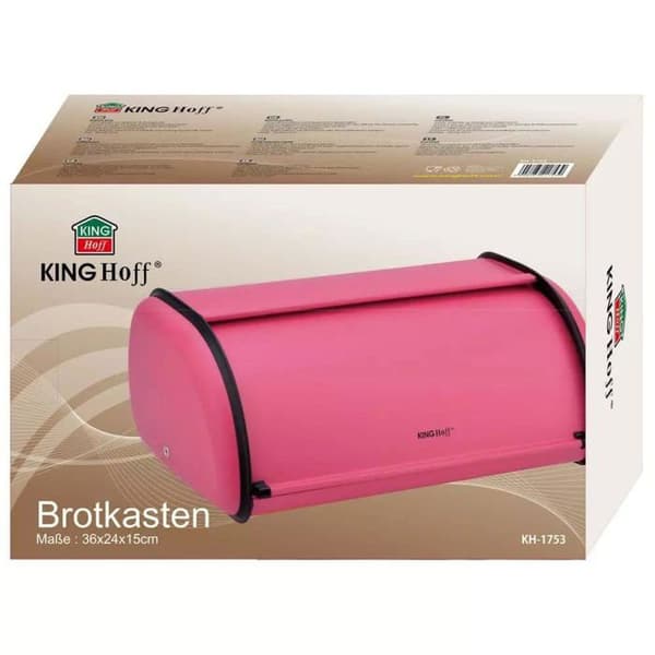 Brödlåda - Kinghoff - KH 1753 - Metall - Röd - Modernt design Röd