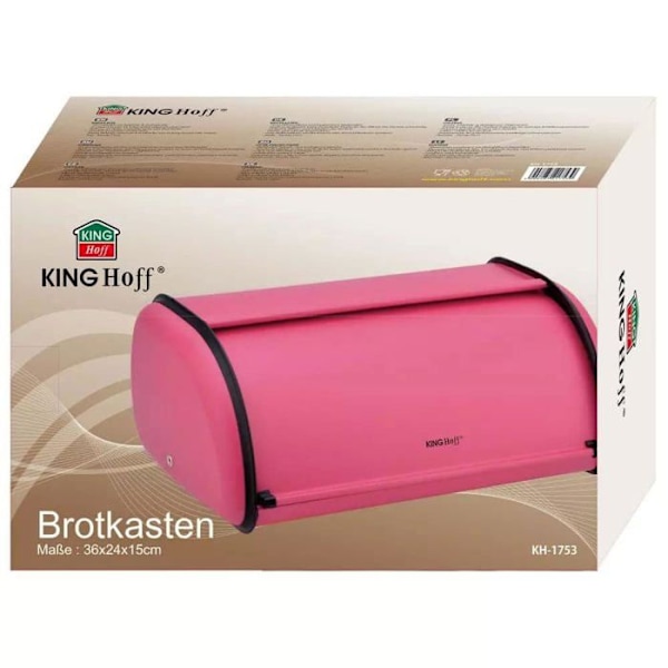 Kinghoff - KH 1753 - Brödbox Brödbox i metall 1753 brödbehållare i stål, röd