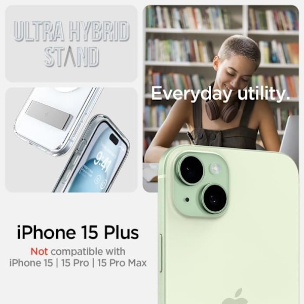 Coque iPhone 15 Plus - Spigen - Ultra Hybrid S MagFit - Transparent - Stöd - Luftkuddeskydd Transparent
