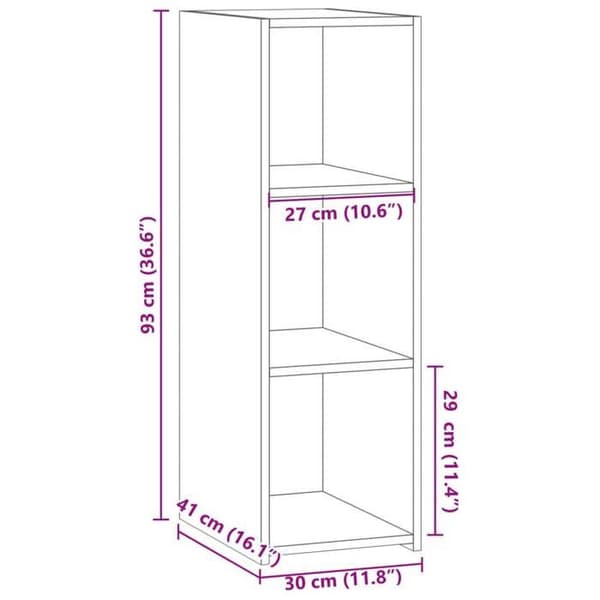 vidaXL Buffé vit 30x41x93 cm ingenjörsträ 846341
