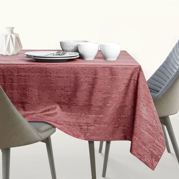 Bordduk - Vesta - Pressad rosa - 140x280 cm - 100% Polyester Ros