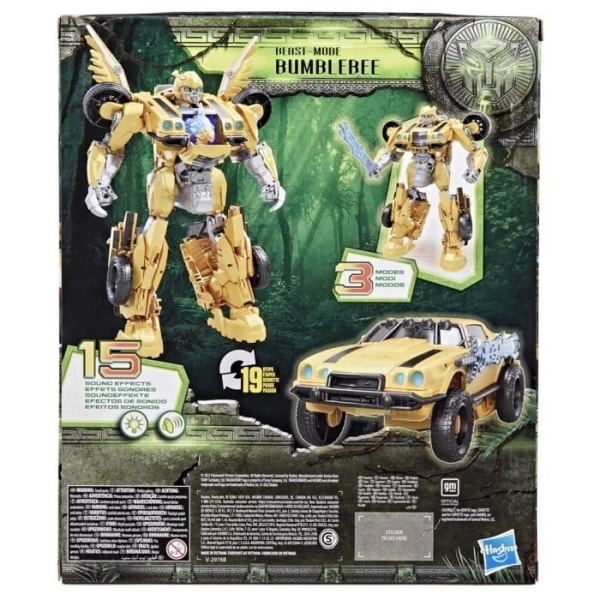 Transformers: Rise of the Beasts, 10-tums Bumblebee-figur i Beast-läge med ljus och ljud, från 6 år och uppåt