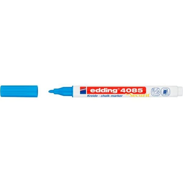 Kritmarkerare - EDDING - 4085 - Ljusblå - Utplånbar - Rund spets Ljusblå