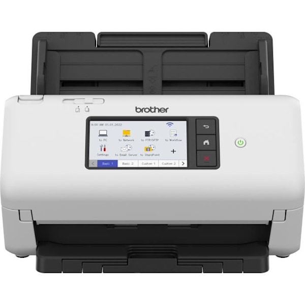 BROTHER ADS-4700 dubbelsidig kontorsdokumentskanner - 40 sid/min/80 sid/min - Ethernet, Wi-Fi, Wi-Fi Direct Svart, Vit