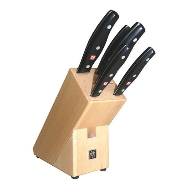 ZWILLING Twin Pollux - Knivblock (5 knivar + 1 träkloss)