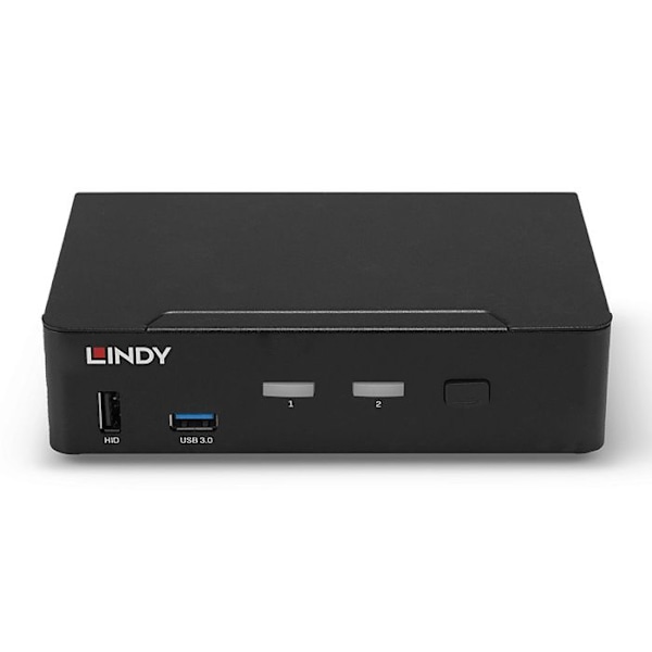 Switch KVM - Odefinierad - 2 portar - DisplayPort 1.4 - USB 3.0 - Stereo ljud Svart