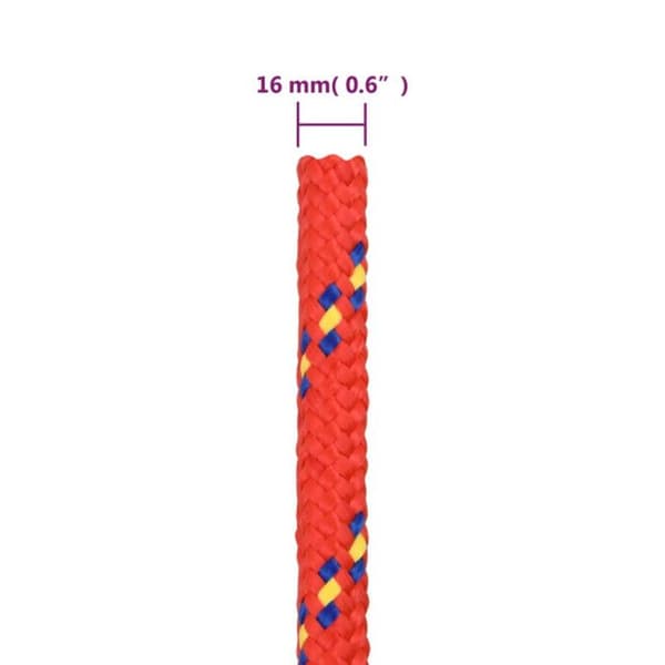 Båtrep - vidaXL - Polypropylen - 16 mm - 25 m - Röd Röd