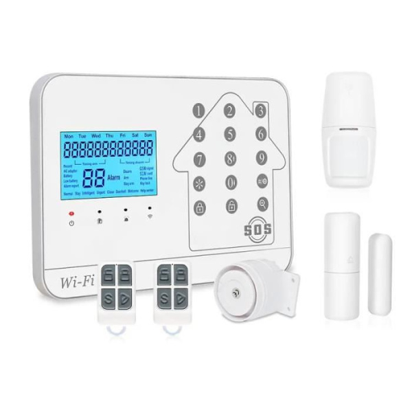 Trådlöst uppkopplat hemlarm kit WIFI Box internet och GSM Futura vit Smart Life- Lifebox - KIT5