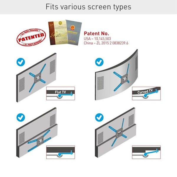 TV-fäste - tv-stöd - Barkan TV-väggfäste - BM443XL