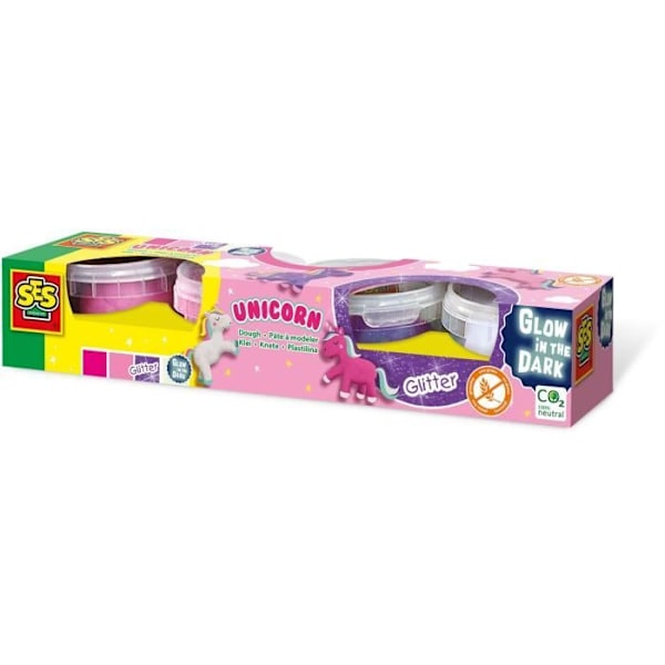 Unicorn modelllera 4x90 g - SES CREATIVE - Speciellt designad för att skapa magnifika enhörningar. Flerfärgad