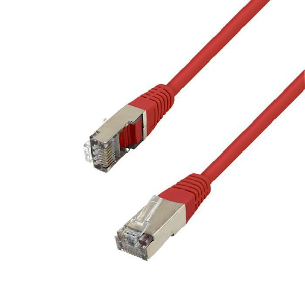 Kabel RJ45 Ethernet-nätverk Cat 5e FTP-skärmad 100MHz Längd 1m Röd