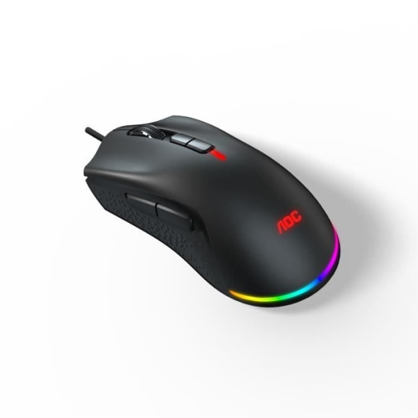 AOC GM530B - Trådbunden mus för spelare - Högerhänt - 16000 dpi optisk sensor - 7 knappar - Kailh-omkopplare - RGB-bakgrundsbelysning