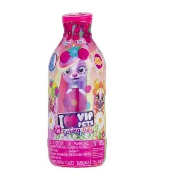 VIP Pets - IMC TOYS - Series 3 Spring Vibes - Hunddocka med långt hår och tillbehör Flerfärgad