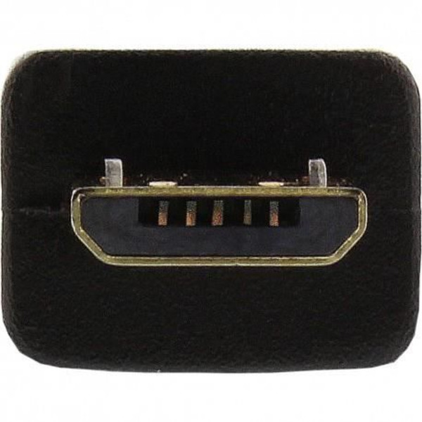 Micro-USB 2.0-kabel - InLine® - USB-A Hane / Micro-B Hane - 2m - Guldkontakt - Svart