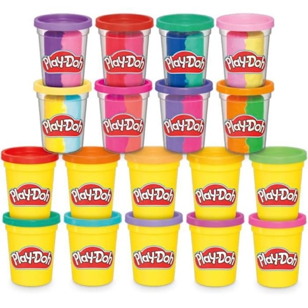 Kreativ leksak - Play-Doh - Min färgglada låda - 22 burkar - 30 lysande färger - Från 2 år 30 färger