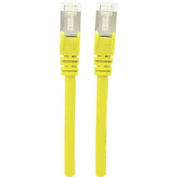 Intellinet 740890 RJ45 CAT 6A S-FTP nätverkspatchkabel 3 m gul skärmningsfolie, flätskärmning, skärmad,