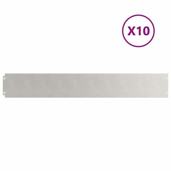 vidaXL Gräskant 10 st 15 x 103 cm Rostfritt stål Silver 860146