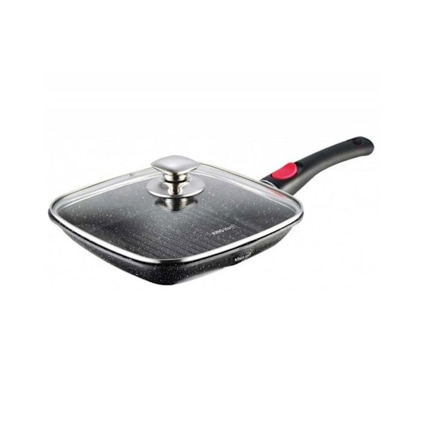 Stekpanna - KINGHOFF - KH-1510 - 24 cm - Granitnon-stick - Avtagbart handtag Svart