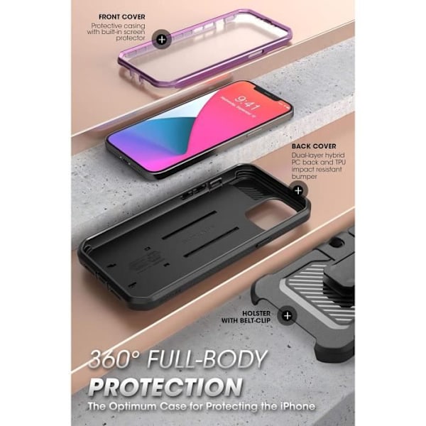 Coque iPhone 12 Pro Max 5G 2020 6,7 Tum Violet SUPCASE Unicorn Beetle Pro