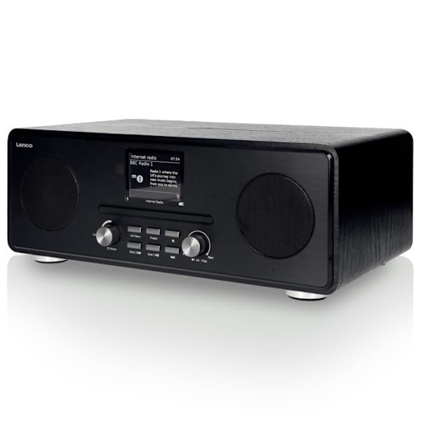 Lenco DIR-260BK - Internet/DAB+/FM-radio med CD-spelare och Bluetooth®, svart Svart