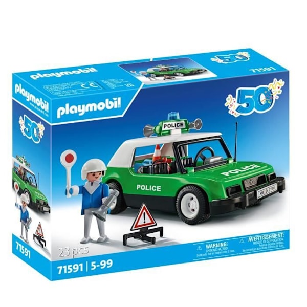 PLAYMOBIL 71591 Samlarpolisbil, speciell jubileumsutgåva Playmobil, Classic Car, 5 år och uppåt Flerfärgad