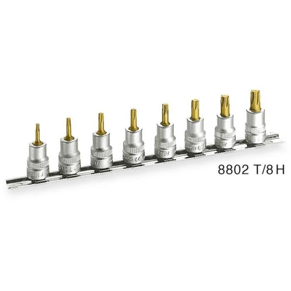 Hanuttagssats - HAZET - 8802T-8H - 8 delar - 3/8" drivning - Internt TORX® uttag