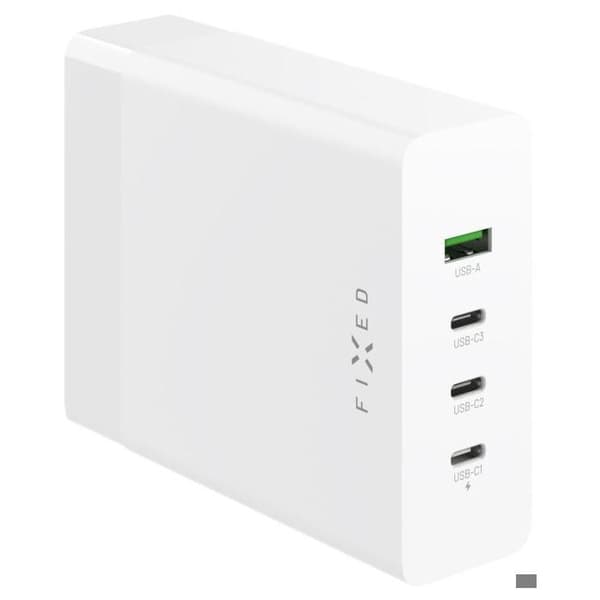 Strömadapter - FIXERAD - Laddstation - 3xUSB-C - 1xUSB-A - 200W vit Vit