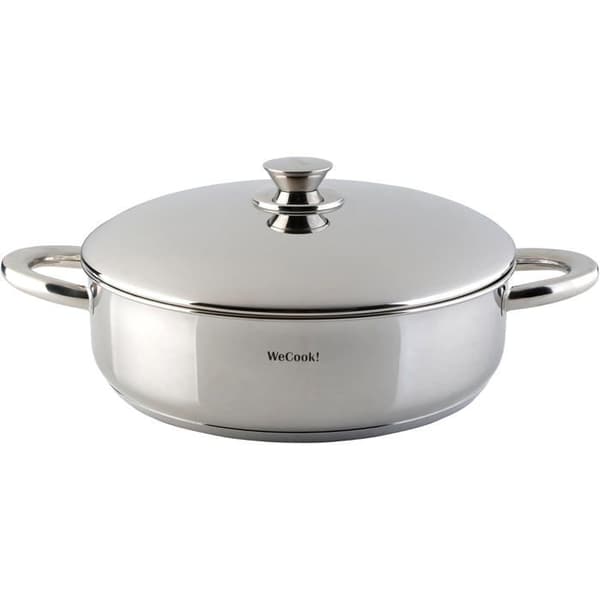 Kastrull i rostfritt stål 18/10 STAINLESS 26 cm med lock – 3,8 L, induktion Silver