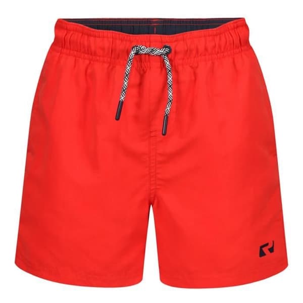 Ript enfärgade simshorts för barn Röd 9-10 år gammal