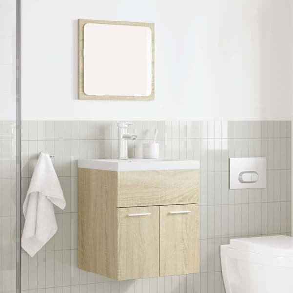 vidaXL Badmöbelset 2 delar Sonoma ek, badrumsskåp, badrumsskåp 856367