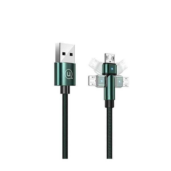 USAMS MicroUSB-kabel 1m Snabbladdning Grön
