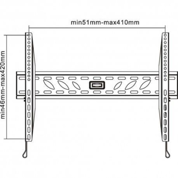 Stödväggsmontering - InLine® - 58-107cm - Max. 50kg - VESA 400x400mm - 26mm väggavstånd