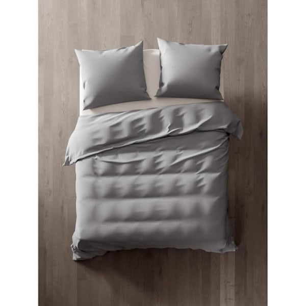 Duntäcke - Heckett Lane - Perkal David 260 - 100% percale bomull - 260 x 220 cm - Gris argenté Silvergrå