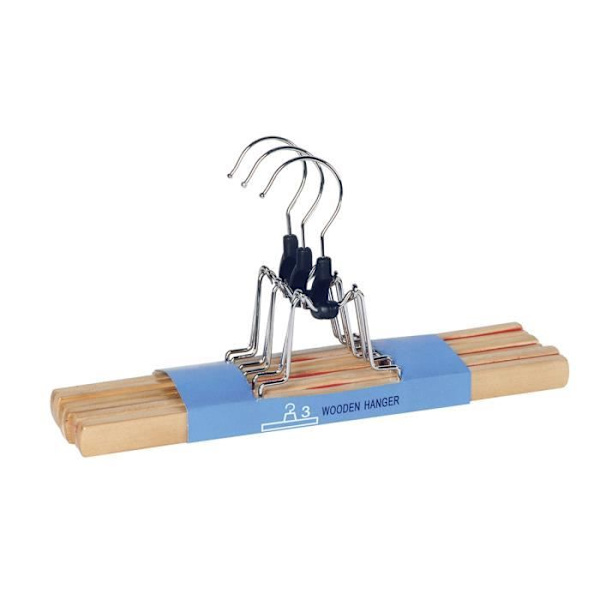 Byxhängare - WENKO - Set med 3 - Premiumträ - Halkfritt - Modern design