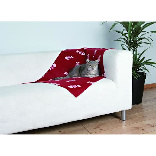 Barneyfodrat täcke för hund/katt - TRIXIE - 100 × 70 cm - Bordeauxröd - Inomhus - Katt - Vuxen Röd Bordeaux