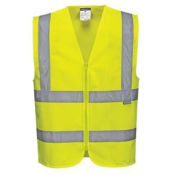 Denna väst är utrustad med retroreflekterande band och en dragkedja för en bekvämare passform. Maximal sikt Gul M