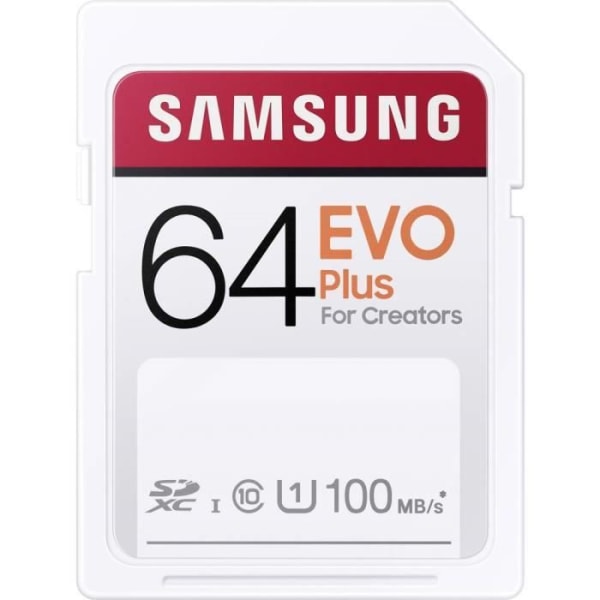 Samsung EVO Plus 64GB UHS-I SDXC-kort Vattentätt, stöttålig