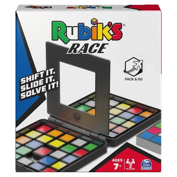 Rubik's Race Colored Puzzle - Rubik's Race Travel Version - Classic 3x3 - 2 spelare - 7 år och + Flerfärgad