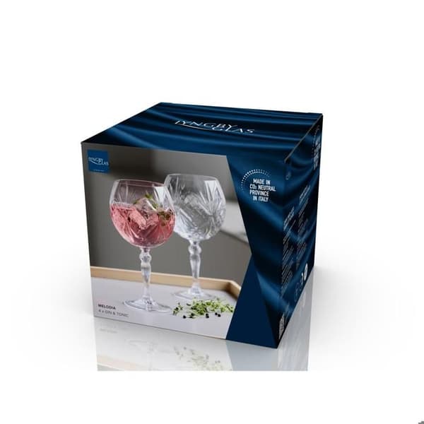 Gin tonic glas - MORSØ - Melodia - Set om 4 - Transparent glas - Ljust design transparent