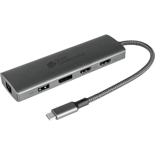 USB-C-hub - BRA ANSLUTNINGAR - 10 portar - Snabbladdning 96W - Överföring 5 Gbit/s - Stöd för 4K UHD