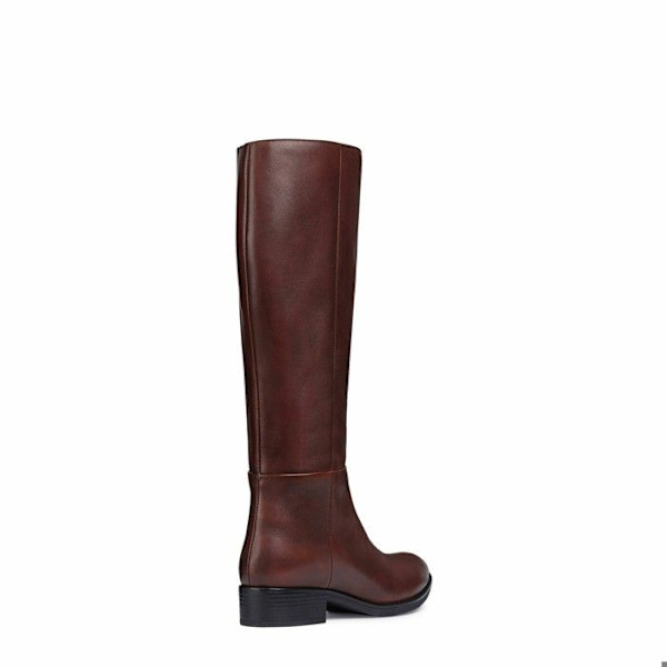 Botte - Geox - D Felicity D - Läder - Brun - Platt Klack 3.5cm kastanj 36 1/2