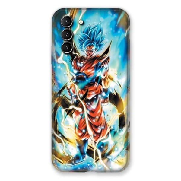 Fodral till Samsung Galaxy S21 Plus Manga Dragon Ball Son Goku Vit en storlek